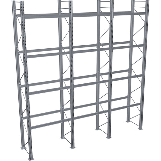 Pallet racking, hot-dip galvanised, HxWxD 6000 x 5965 x 1100 mm, 4 shelf levels, complete shelf unit.