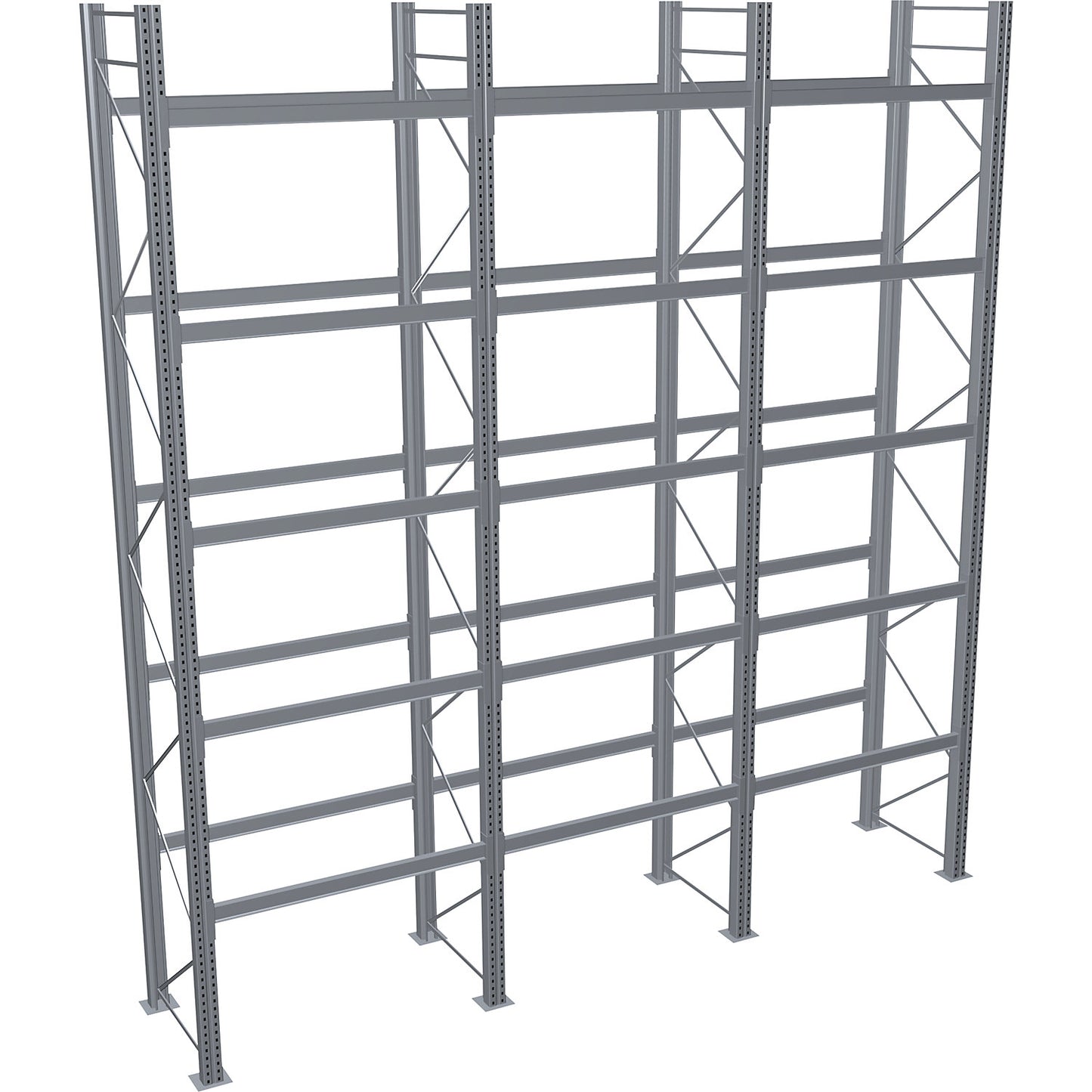 Pallet racking, hot-dip galvanised, HxWxD 6000 x 5965 x 1100 mm, 5 shelf levels, complete shelf unit.