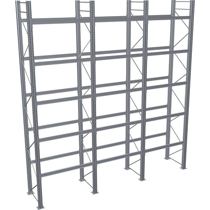 Pallet racking, hot-dip galvanised, HxWxD 6000 x 5965 x 1100 mm, 5 shelf levels, complete shelf unit.
