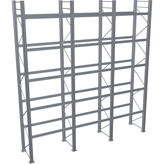 Pallet racking, hot-dip galvanised, HxWxD 6000 x 5965 x 1100 mm, 5 shelf levels, complete shelf unit.
