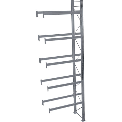 Pallet racking, hot-dip galvanised, HxWxD 6000 x 1950 x 1100 mm, 5 shelf levels, extension shelf unit.