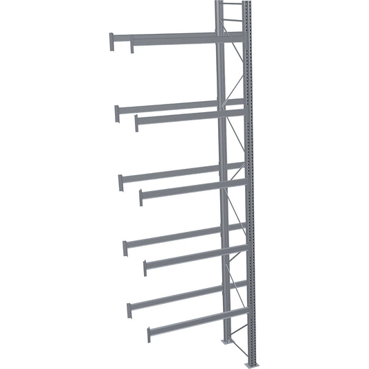 Pallet racking, hot-dip galvanised, HxWxD 6000 x 1950 x 1100 mm, 5 shelf levels, extension shelf unit.