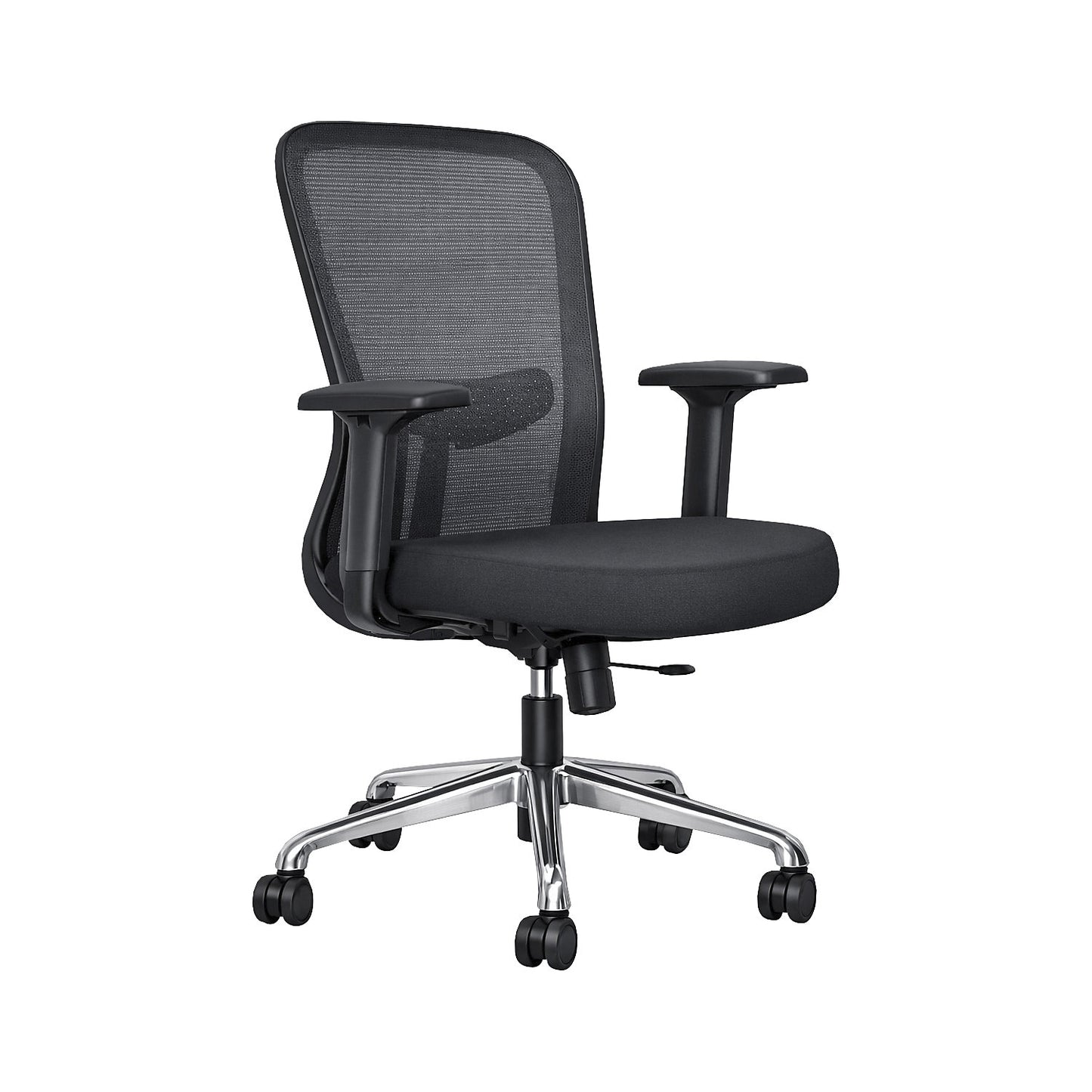 Thrill Mesh Plus office chair, with mesh backrest, black.