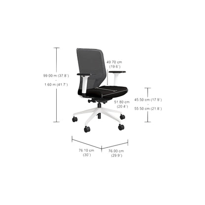 Grevia office chair, with mesh backrest, black/white.