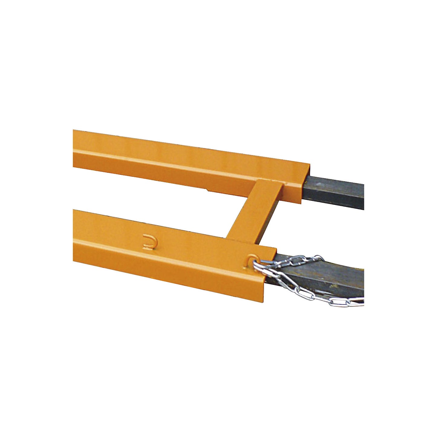 Snow plough for forklifts, with rubber scraping edge, blade width 2100 mm, orange.
