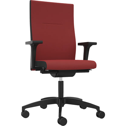 CUBO Classic ZÜCO office chair, upholstered backrest, chilli red.