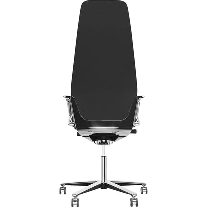 Signo 0185 ZÜCO Premium F leather office chair, upholstered backrest, black.