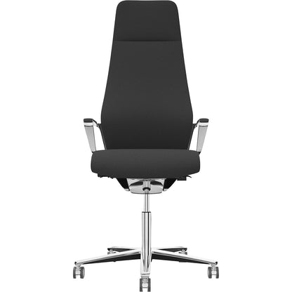 Signo 0185 ZÜCO Premium F leather office chair, upholstered backrest, black.