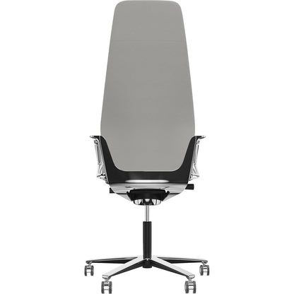 Signo 0185 ZÜCO Premium F leather office chair, upholstered backrest, platinum grey.