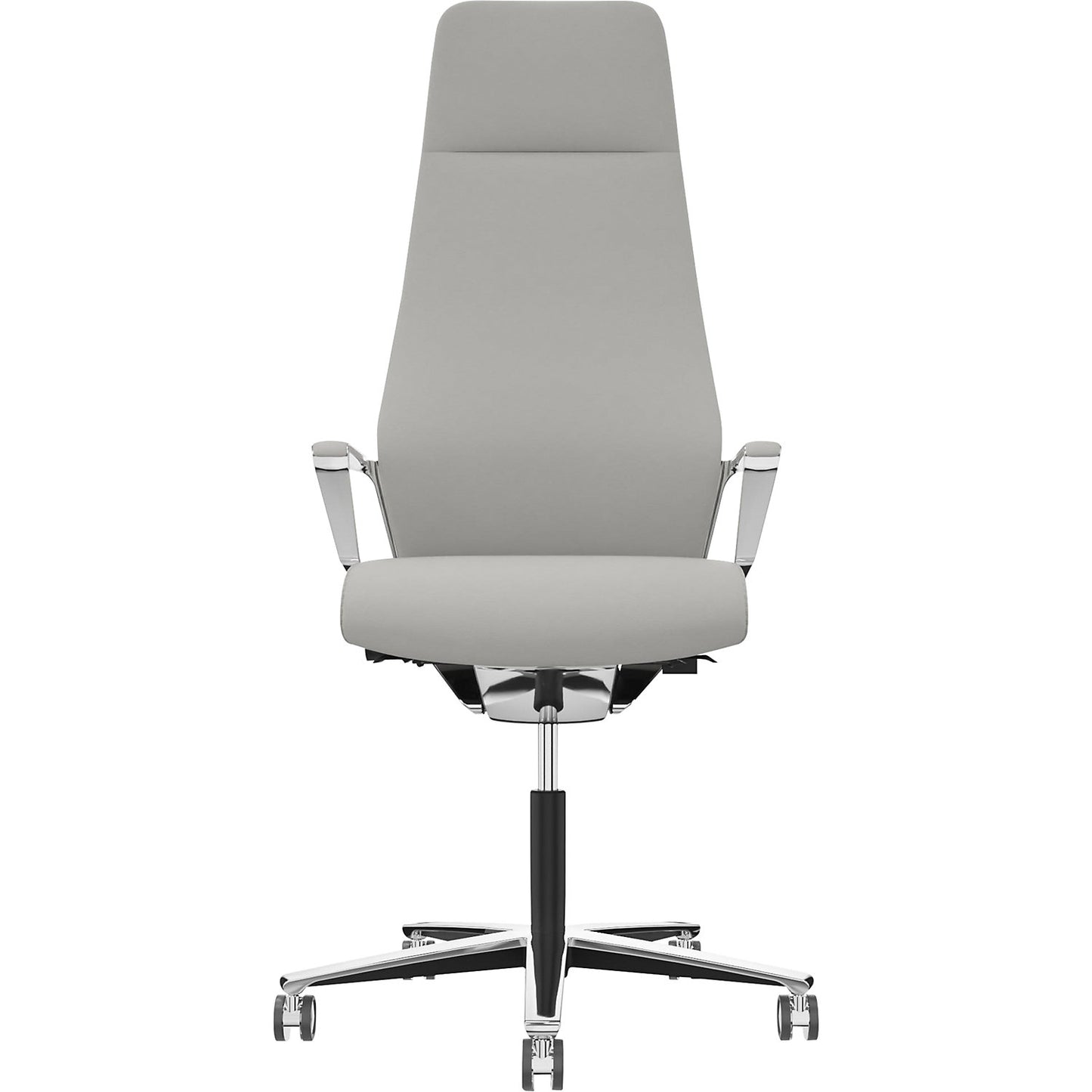 Signo 0185 ZÜCO Premium F leather office chair, upholstered backrest, platinum grey.