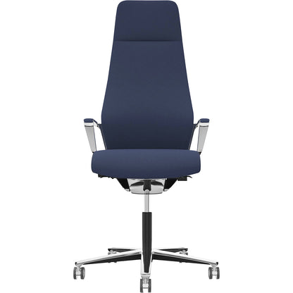 Signo 0185 ZÜCO Premium F leather office chair, upholstered backrest, royal blue.