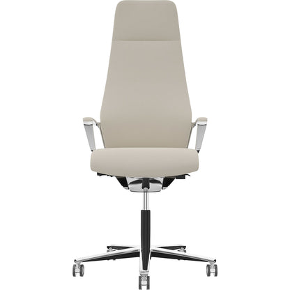 Signo 0185 ZÜCO Premium F leather office chair, upholstered backrest, white.