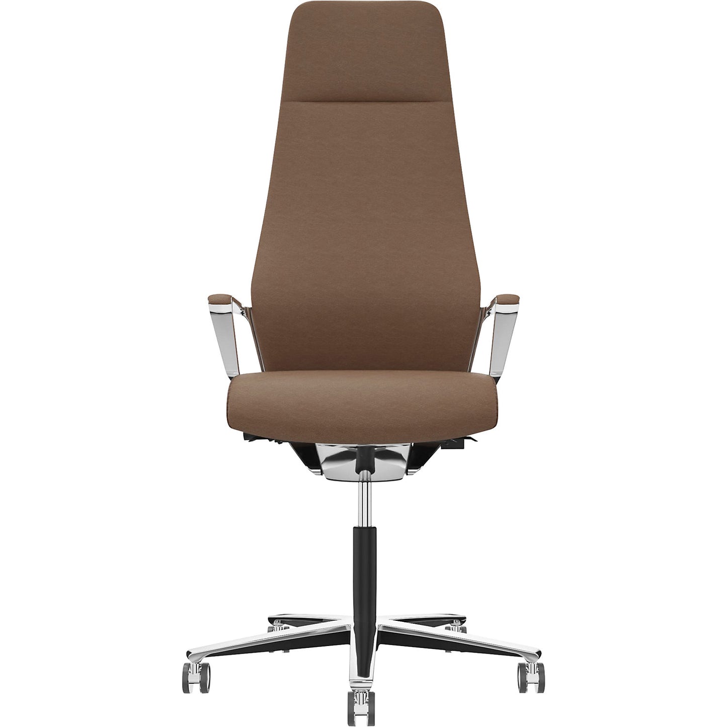 Signo 0185 ZÜCO Premium F leather office chair, upholstered backrest, brown.