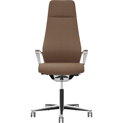 Signo 0185 ZÜCO Premium F leather office chair, upholstered backrest, brown.