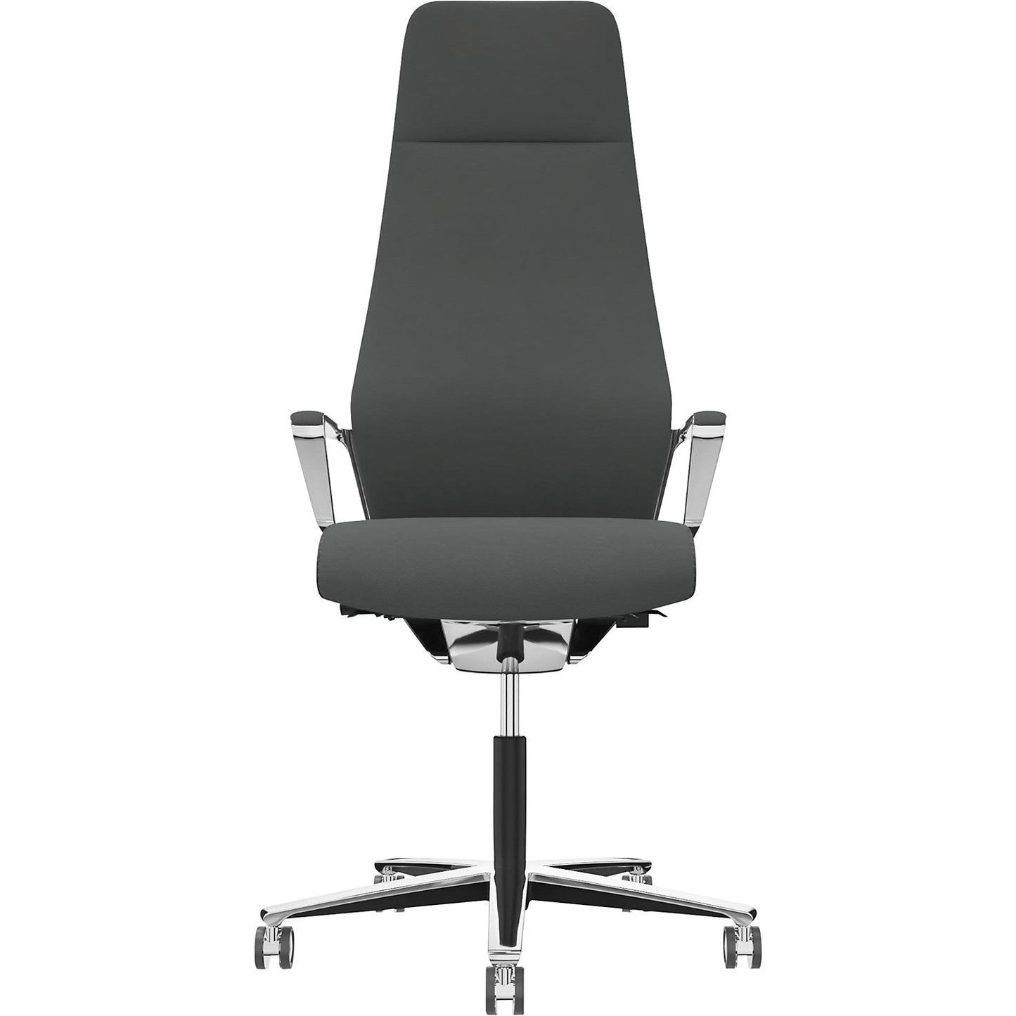 Signo 0185 ZÜCO Premium F leather office chair, upholstered backrest, anthracite grey.