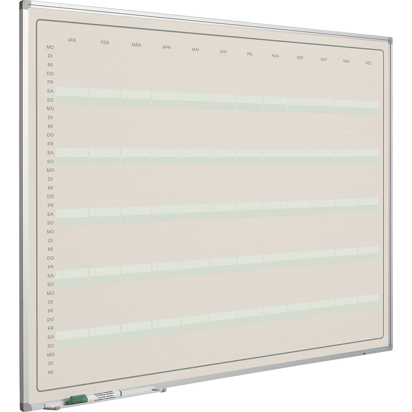 Elegance yearly planner, German, WxH 1200 x 880 mm.