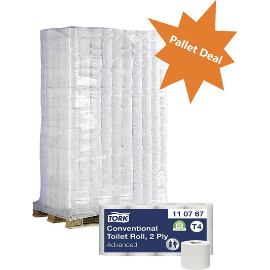 Toilet paper, household roll, tissue, 2-ply, pallet with pack of 1920 pieces, white.