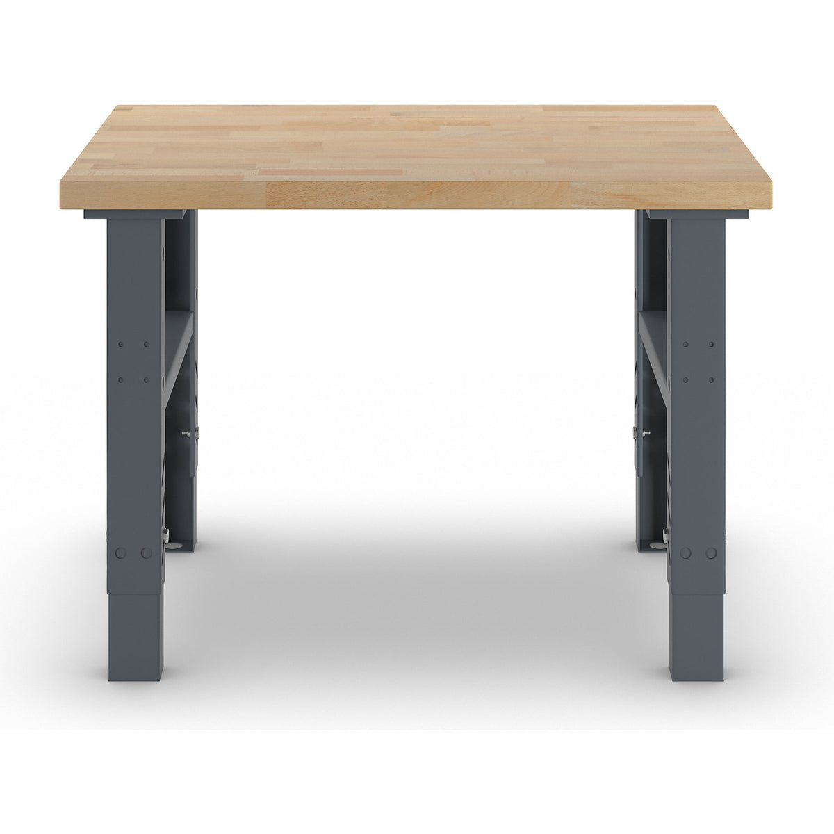 Workbench, modular system, height 740 - 1000 mm, WxD 1200 x 800 mm, solid beech worktop.