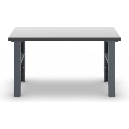 Workbench, modular system, height 740 - 1000 mm, WxD 1600 x 800 mm, hard laminate worktop.
