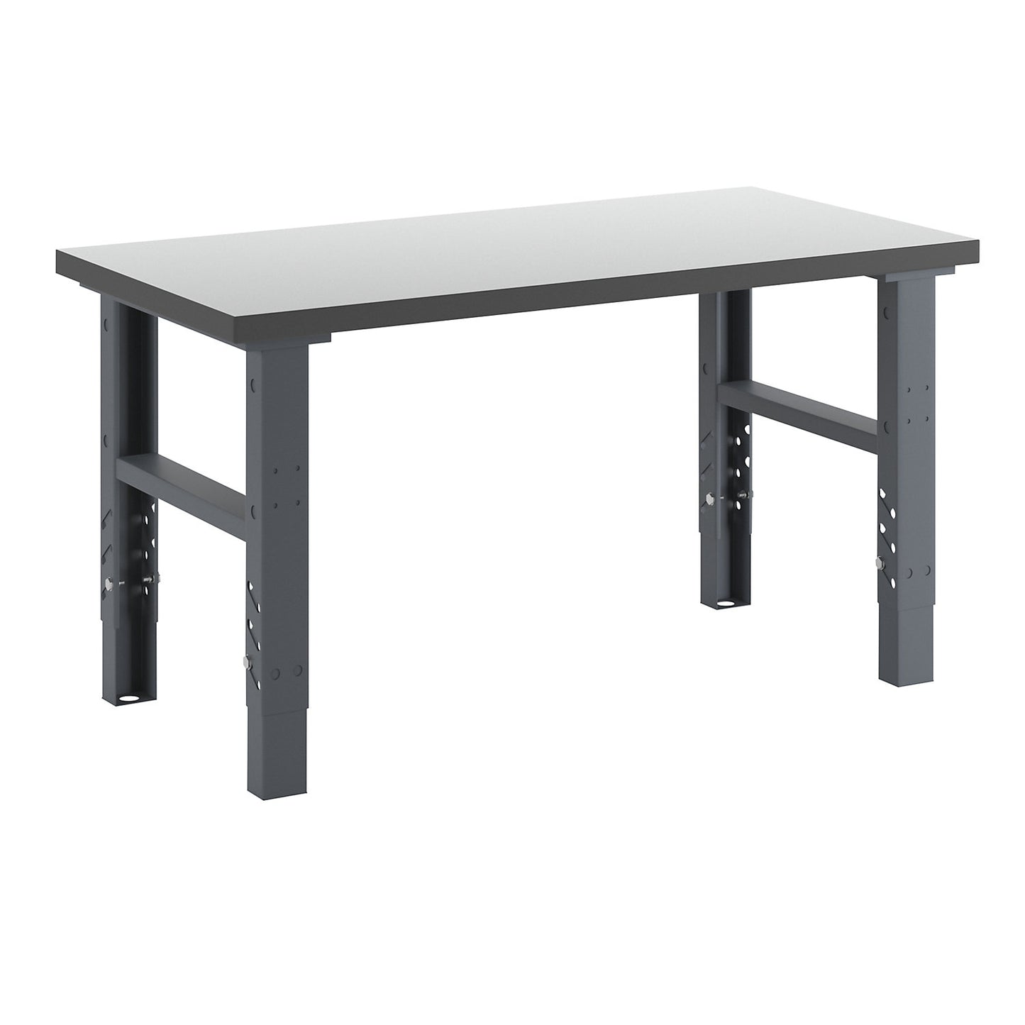 Workbench, modular system, height 740 - 1000 mm, WxD 1600 x 800 mm, hard laminate worktop.