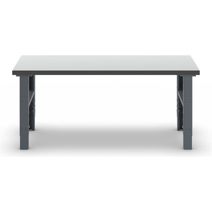 Workbench, modular system, height 740 - 1000 mm, WxD 2000 x 800 mm, hard laminate worktop.