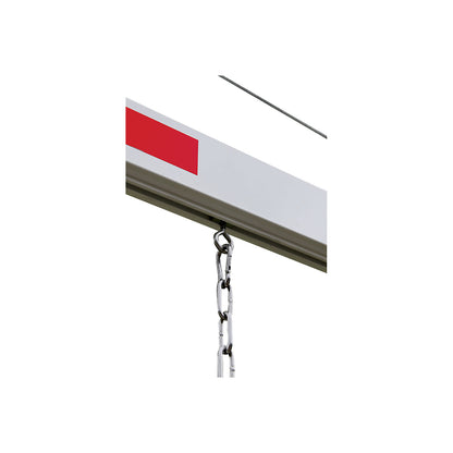 Barrier suspension for height limiters, width 2100 mm, red-white.