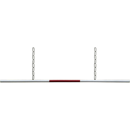 Barrier suspension for height limiters, width 2100 mm, red-white.