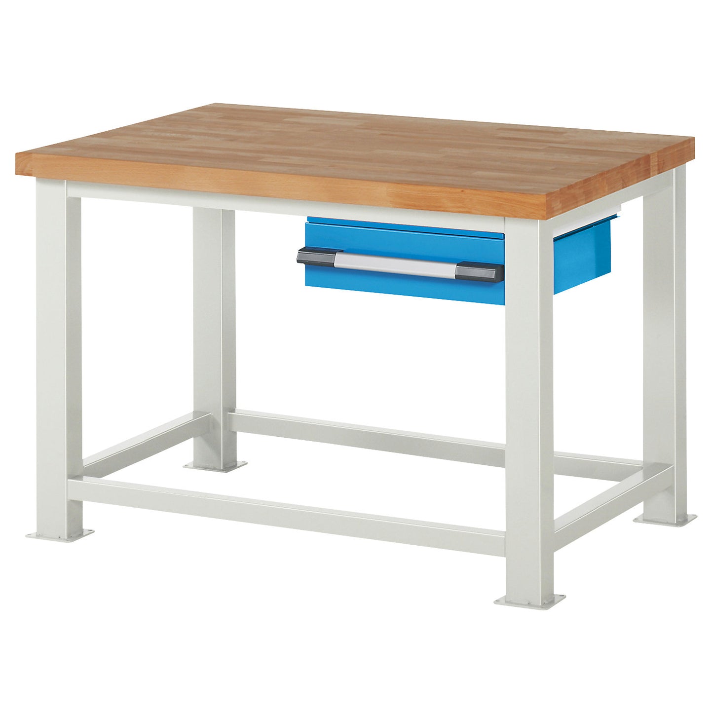 Heavy-duty workbench, 1 drawer, WxD 1250 x 900 mm, load capacity 2500 kg.