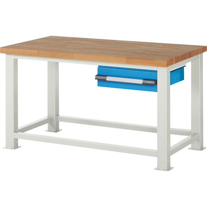 Heavy-duty workbench, 1 drawer, WxD 1500 x 900 mm, load capacity 2500 kg.