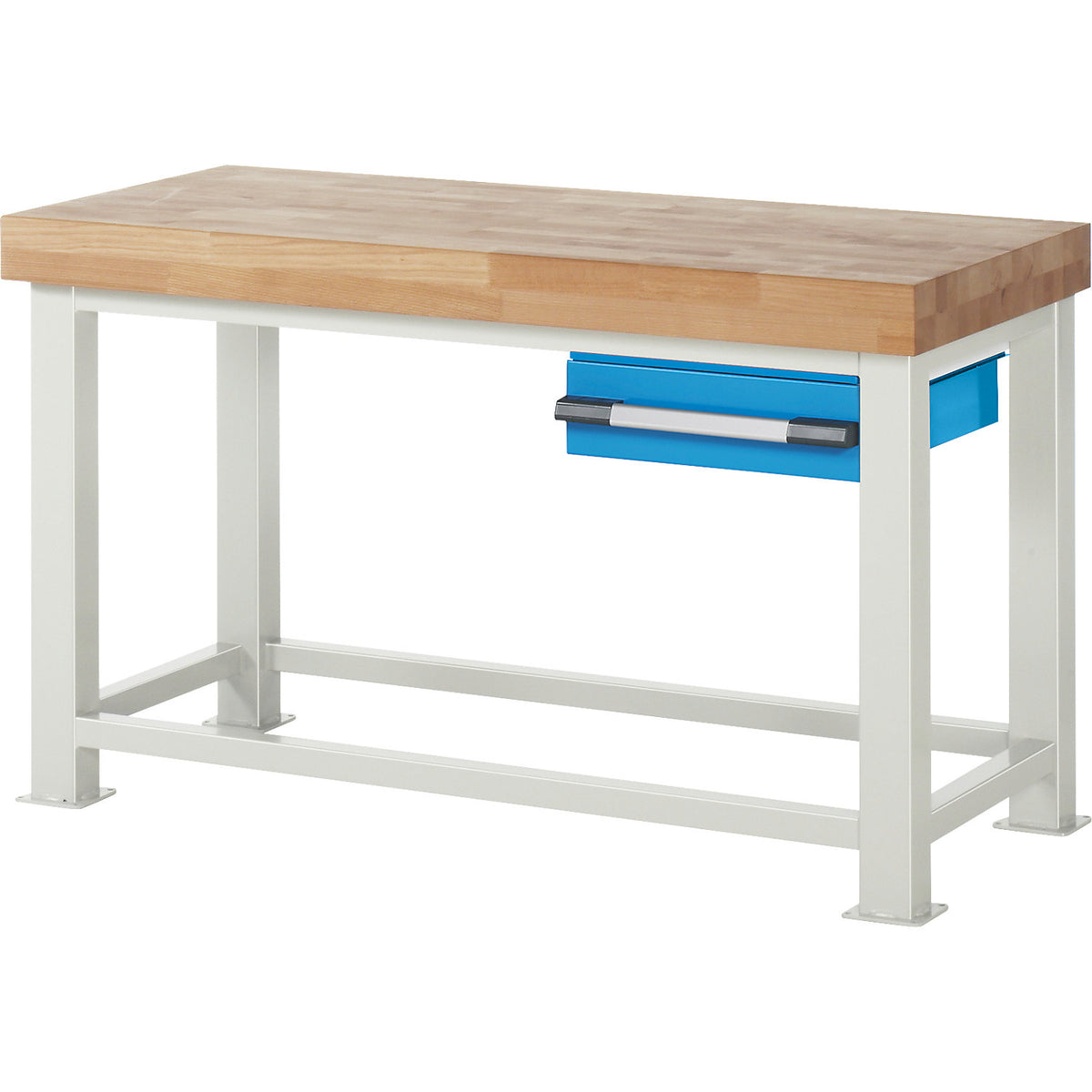 Heavy-duty workbench, 1 drawer, WxD 1500 x 700 mm, load capacity 4500 kg.