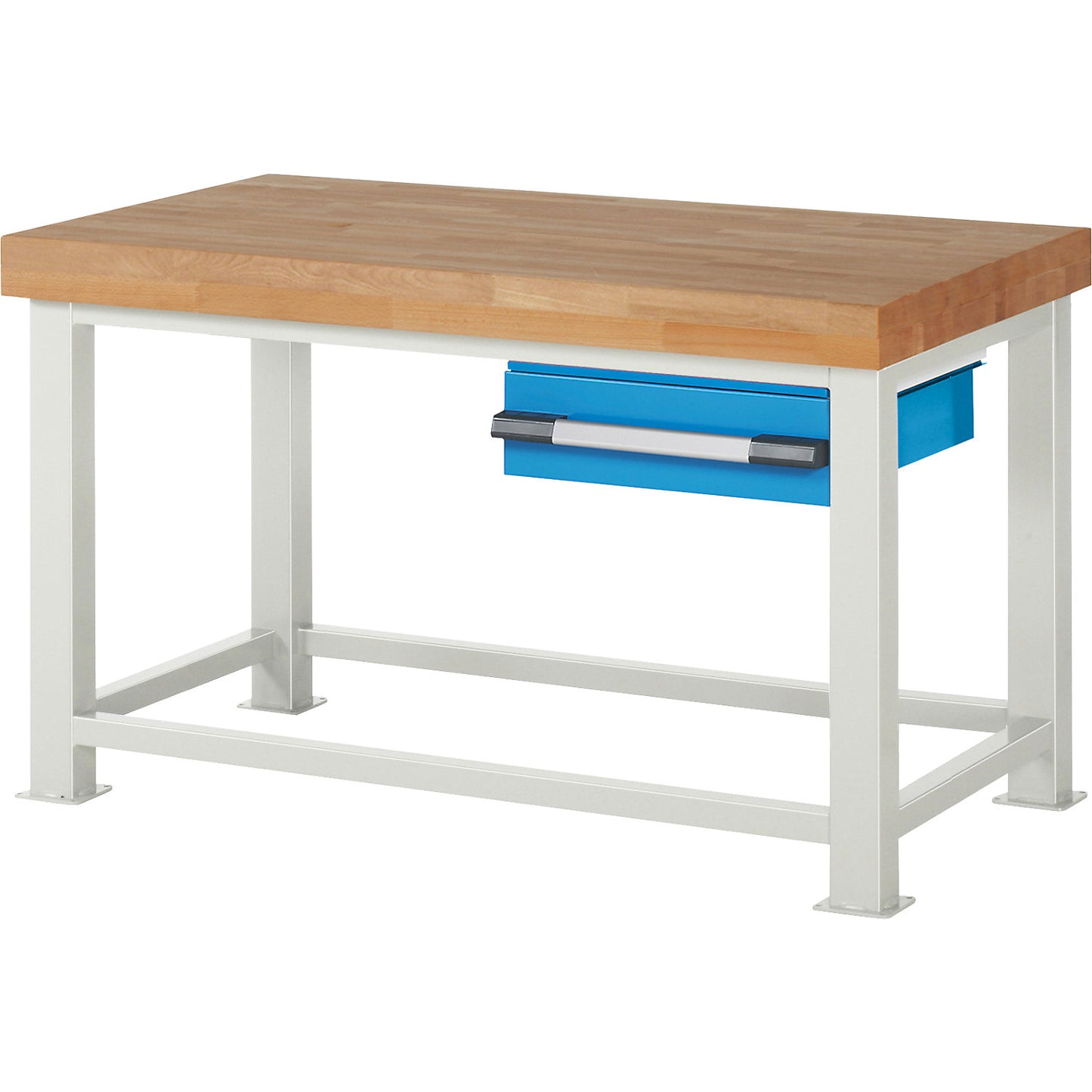 Heavy-duty workbench, 1 drawer, WxD 1500 x 900 mm, load capacity 4500 kg.