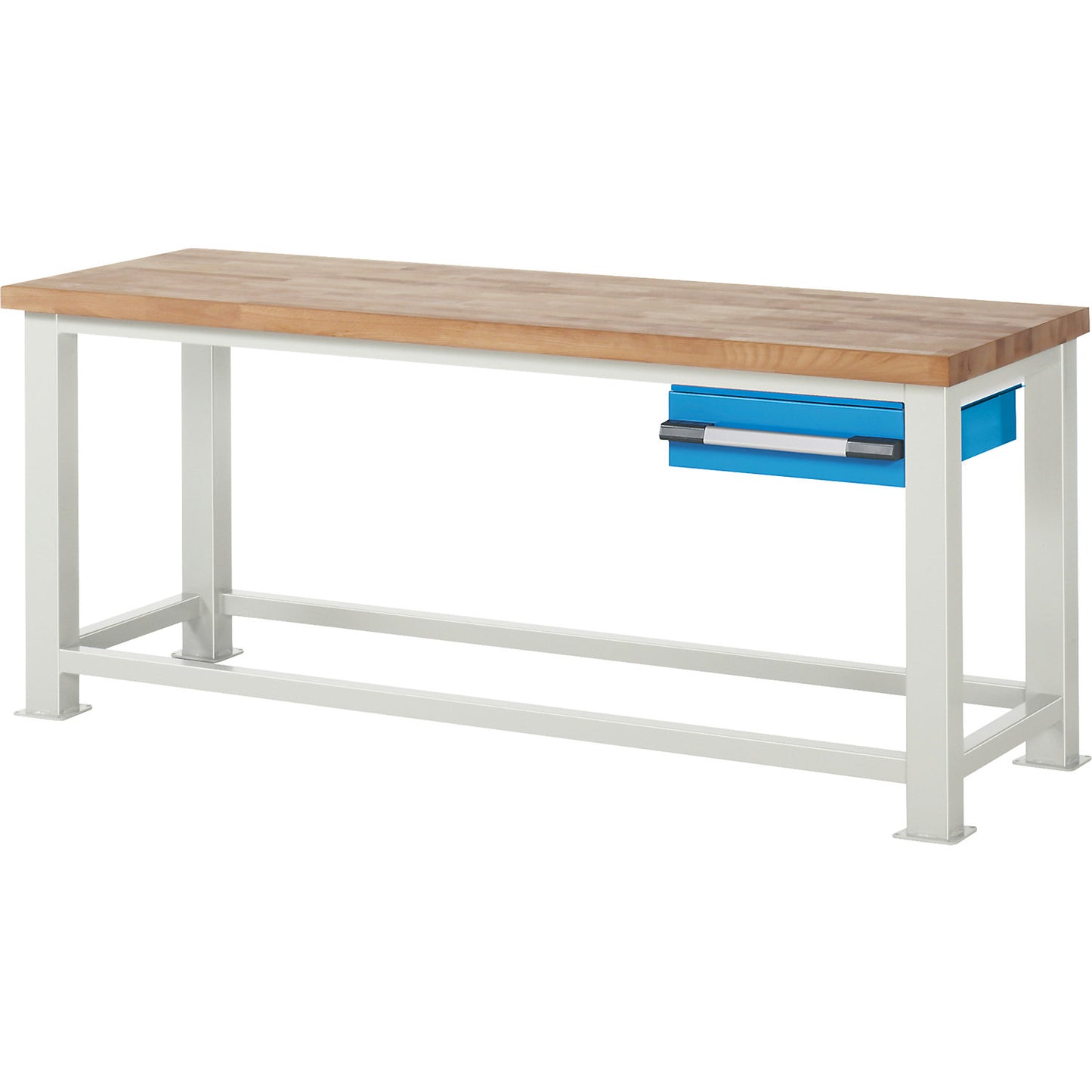 Heavy-duty workbench, 1 drawer, WxD 2000 x 700 mm, load capacity 2500 kg.
