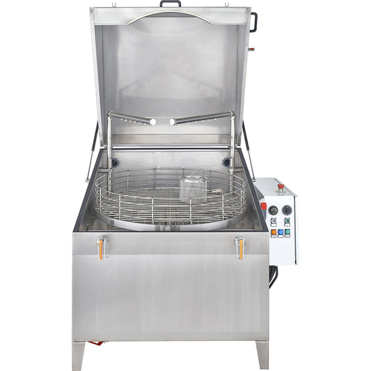 Parts cleaner type Maxi 91-2, load capacity 200 kg, work surface WxD 910 x 910 mm.