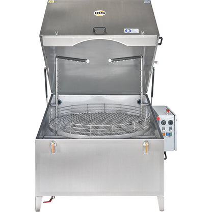 Parts cleaner type Jumbo 115-2, load capacity 350 kg, HxWxD 1495 x 1570 x 1510 mm.