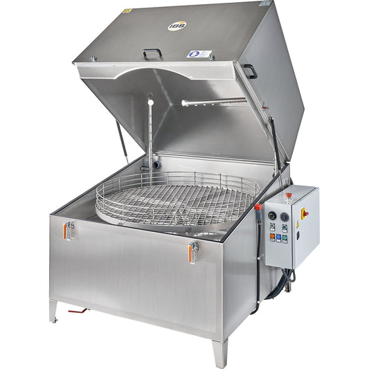 Parts cleaner type Jumbo 115-2, load capacity 350 kg, HxWxD 1495 x 1570 x 1510 mm.