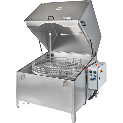 Parts cleaner type Jumbo 115-2, load capacity 350 kg, HxWxD 1495 x 1570 x 1510 mm.
