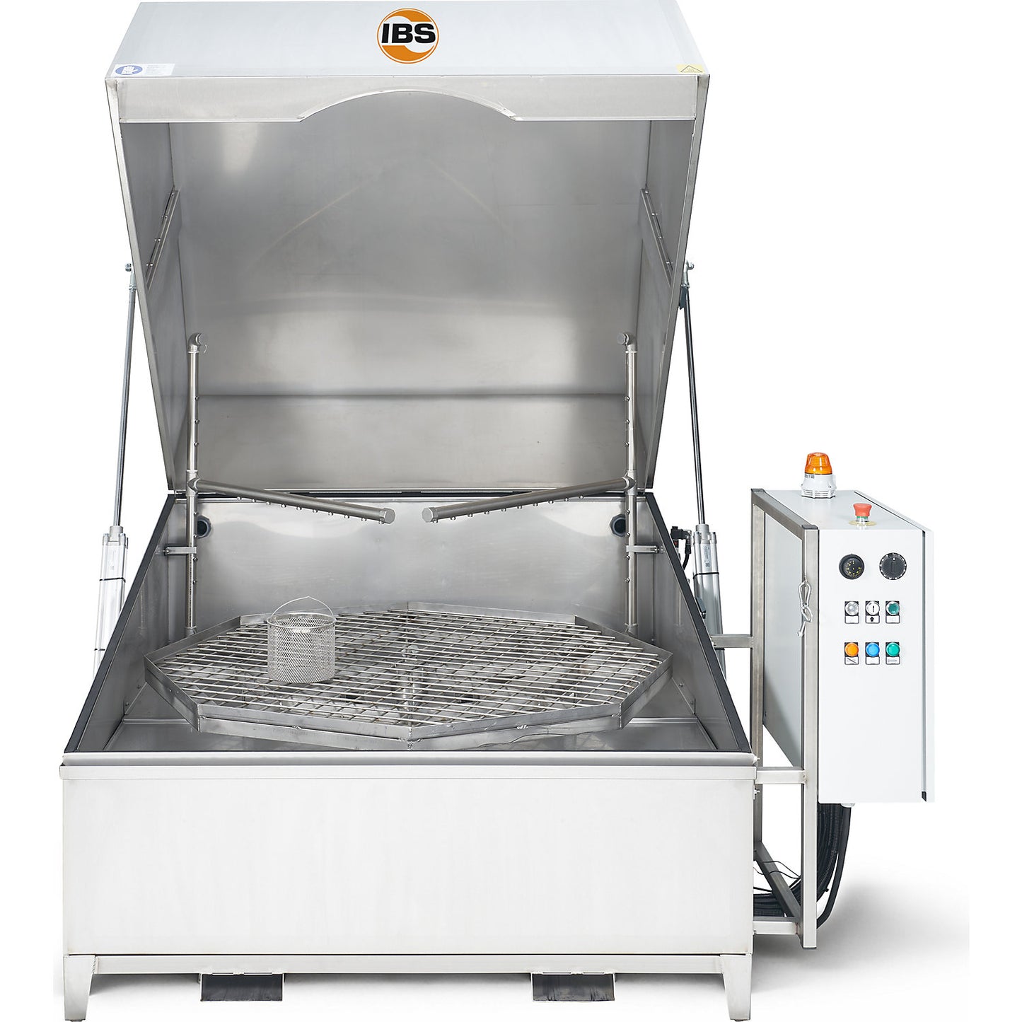 Automatic parts cleaner WA 152-2, load capacity 350 kg, work surface WxD 1293 x 1293 mm.