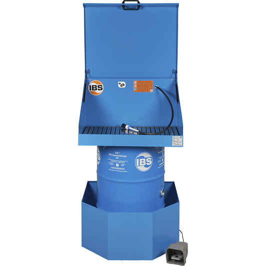 Parts cleaner, space-saving, load capacity 80 kg with lid, HxWxD 922 x 790 x 540 mm.