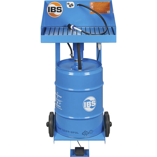 Mobile parts cleaning device, load capacity 40 kg, HxWxD 920 x 560 x 430 mm.
