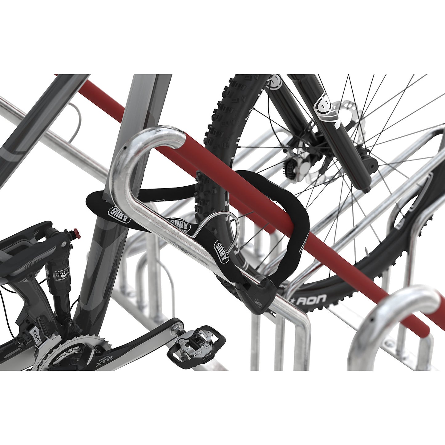 Köln shelter with lean-to cycle stand model 2500 XBF, 6 compartments, 7 glass elements, W 3180 mm, kit.