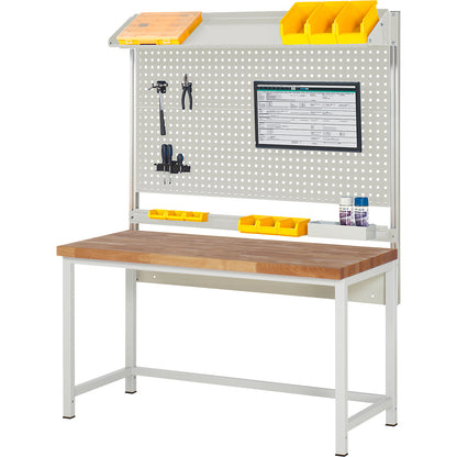 Workbench with Series 8000 modular system, with system structure 2, WxD 1500 x 700 mm.
