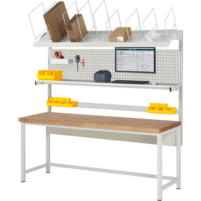 Workbench with Series 8000 modular system, with modular system 3, WxD 2000 x 700 mm.