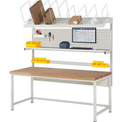 Workbench with Series 8000 modular system, with modular system 3, WxD 2000 x 900 mm.