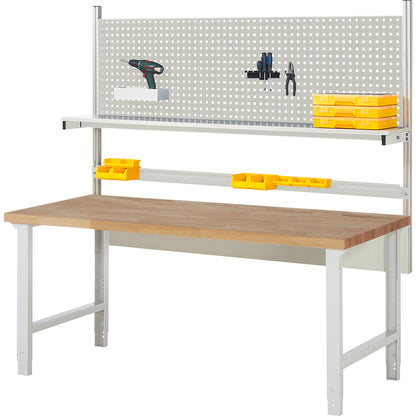 Workbench with Series 7000 modular design, with modular system 1, WxD 2000 x 900 mm.
