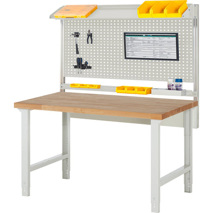 Workbench with Series 7000 modular design, with system structure 2, WxD 1500 x 900 mm.