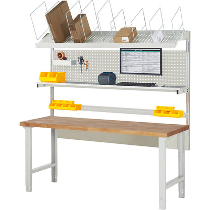 Workbench with Series 7000 modular design, with modular system 3, WxD 2000 x 700 mm.