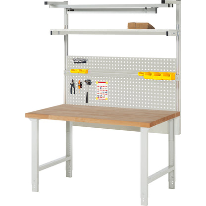 Workbench with Series 7000 modular design, with modular system 4, WxD 1500 x 900 mm.