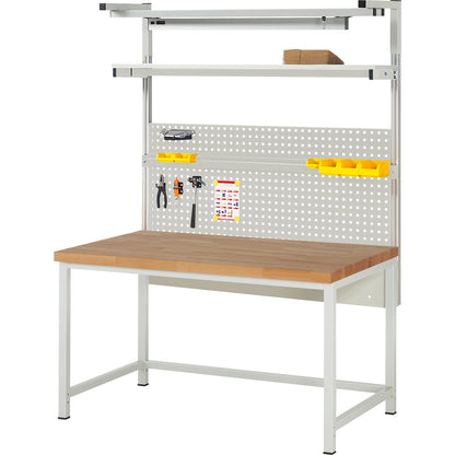 Workbench with Series 8000 modular system, with modular system 4, WxD 1500 x 900 mm.