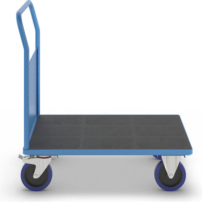 Platform truck, with 1 high perforated panel, LxW 1050 x 700 mm, solid elastic.