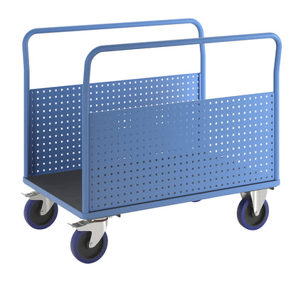 Platform truck, with 2 perforated side panels, LxW 1250 x 800 mm, solid elastic.